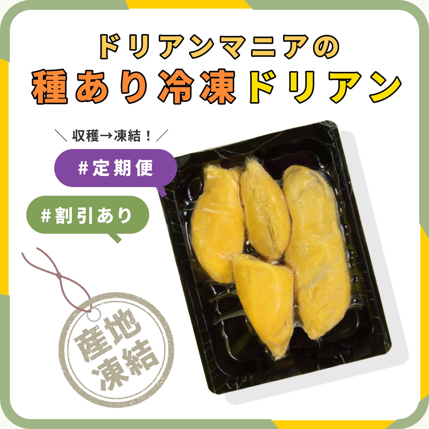 種あり冷凍ドリアン（むき身） 300g – durianmania